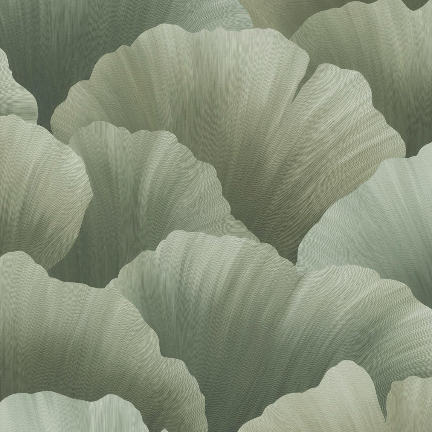 Pattern of green leaf-like shapes on a dark background