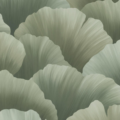 Pattern of green leaf-like shapes on a dark background