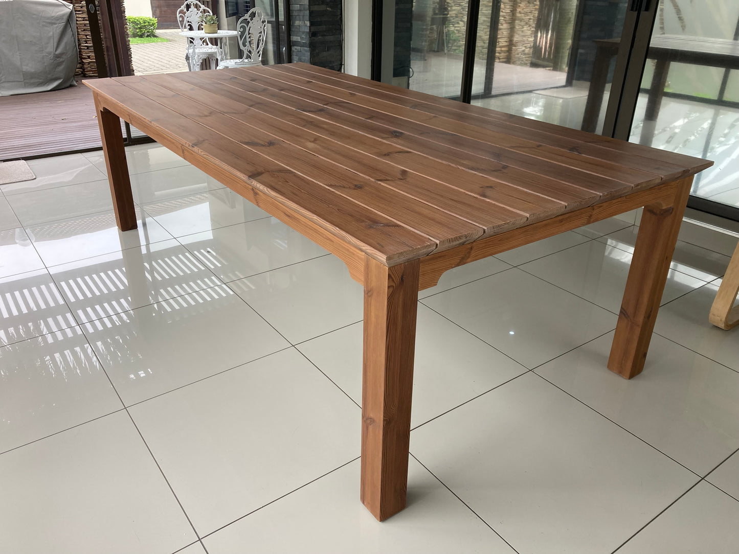 solid wood outdoor dining table 