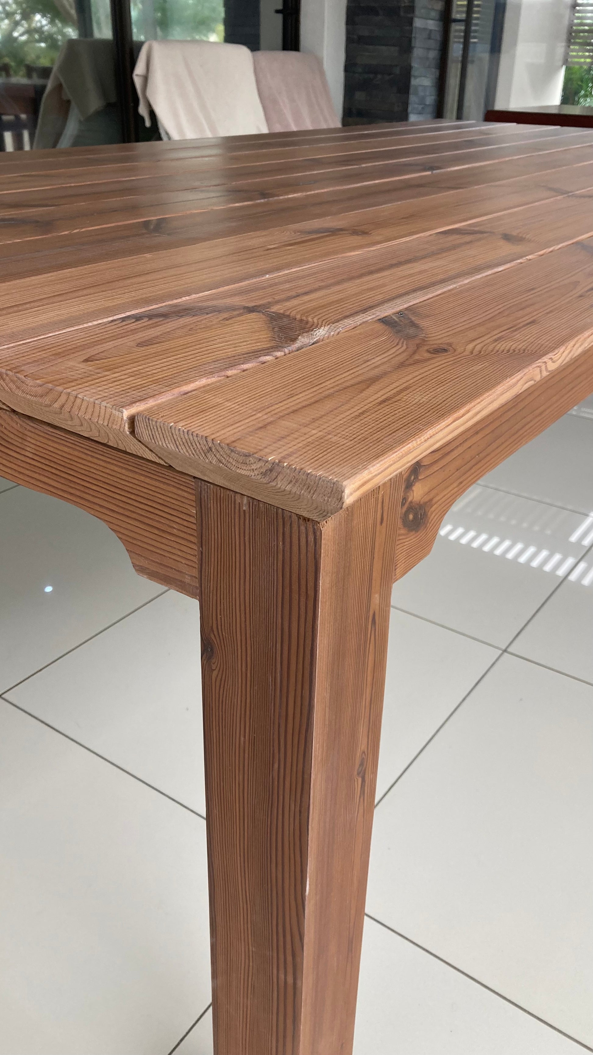 Wood outdoor dining table 