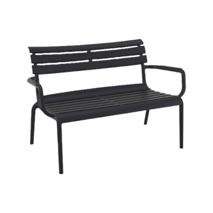 Black bench on a white background