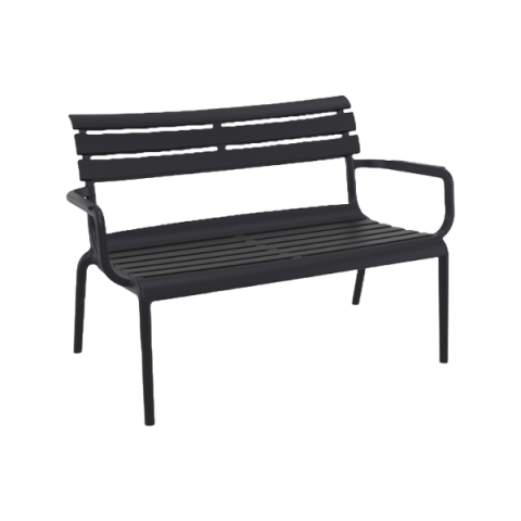 Black bench on a white background
