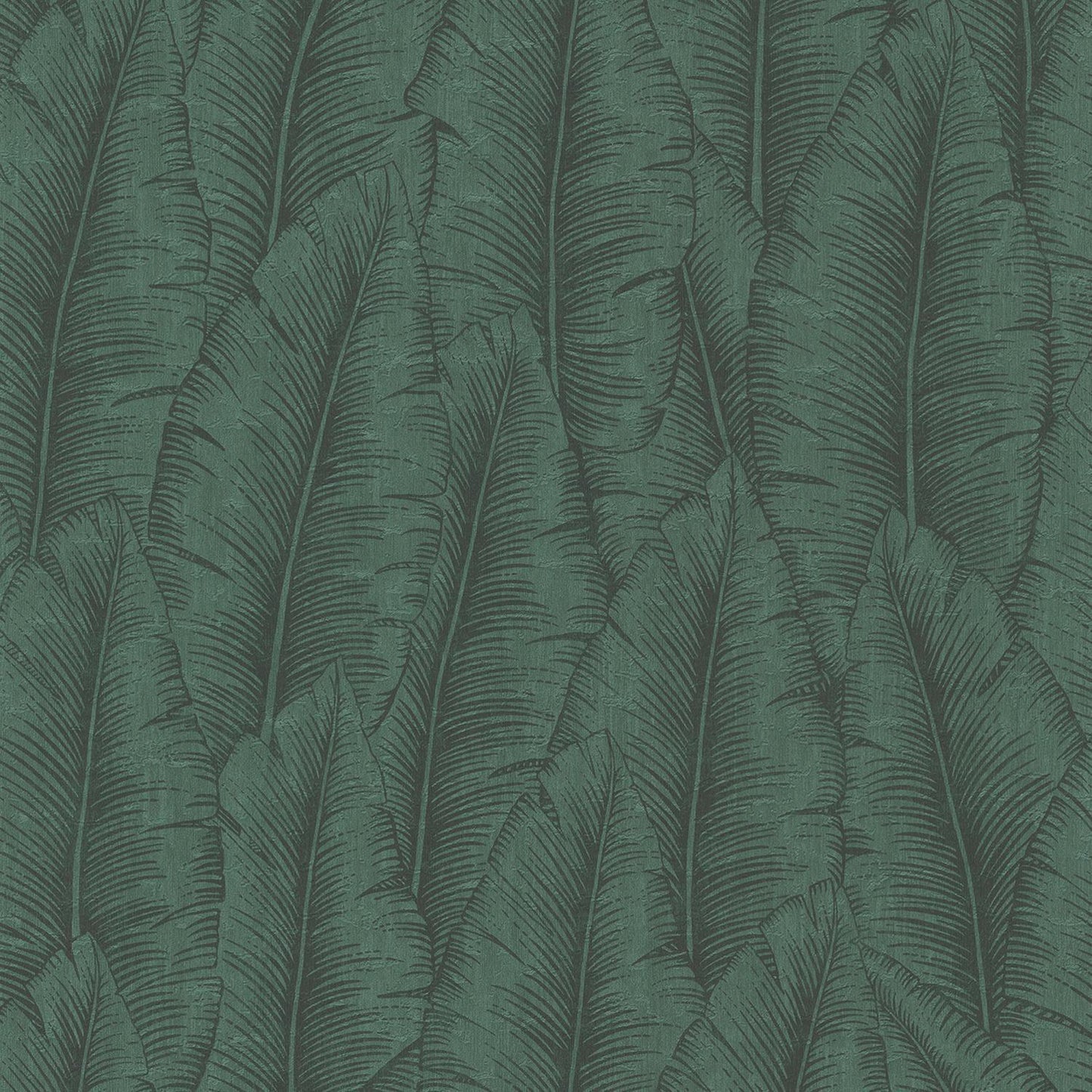 Pattern of green leaves on a dark green background