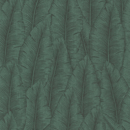 Pattern of green leaves on a dark green background