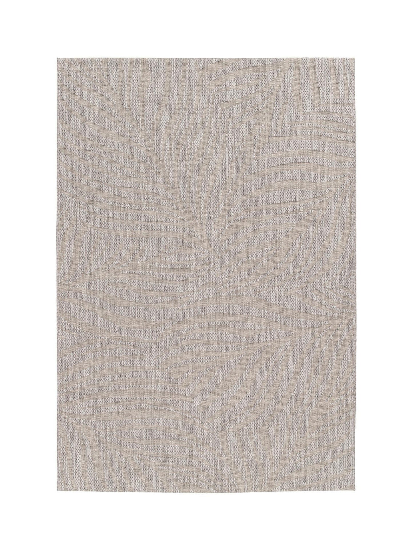 Textured beige rug on a white background
