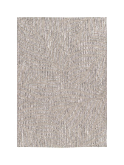 Textured beige rug on a white background