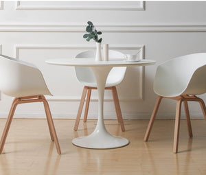 dining table round white modern 