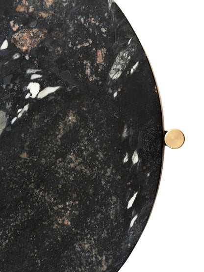 Serene Round Side Table – Marble Surface with Brass-Finished Accents (Medium)