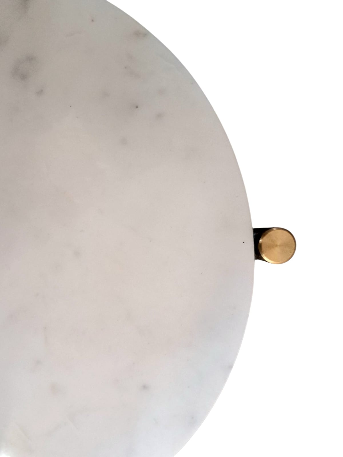 Serene Round Side Table – Marble Surface with Brass-Finished Accents (Medium)