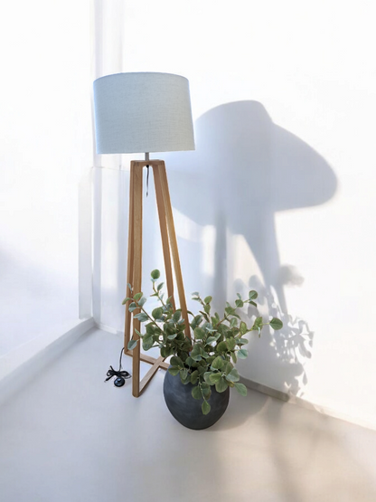 Standing Floor Lamp - Wooden Quad