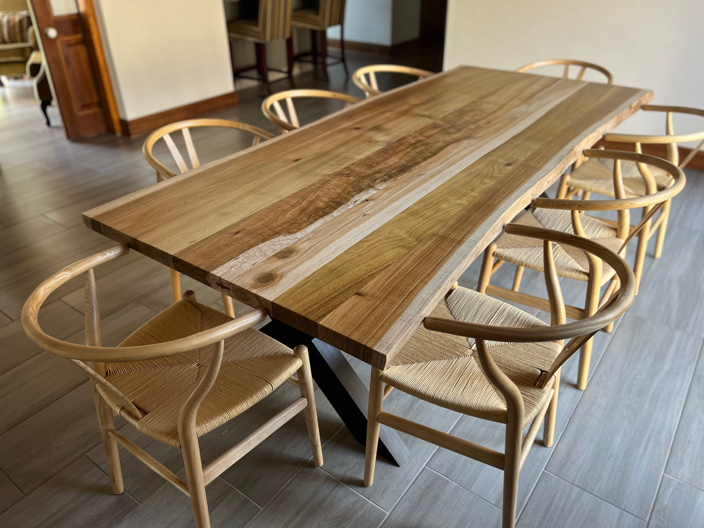 solid wood outdoor dining table 