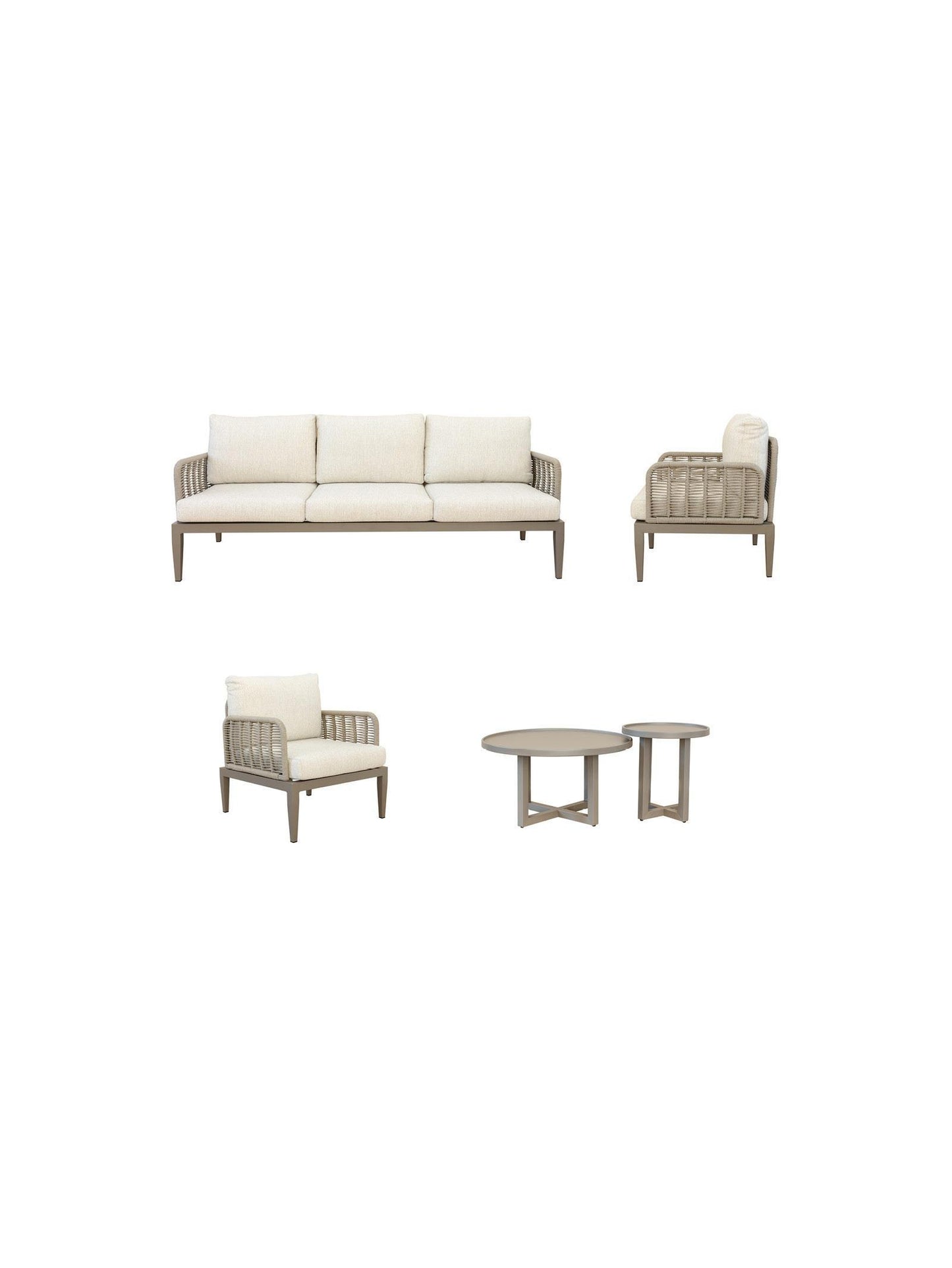Utopia Outdoor Sofa Set – Modern Patio Lounge Collection (Baguette)
