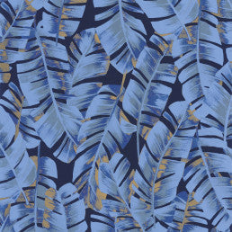 Tropical wallpaper for walls blue leaves