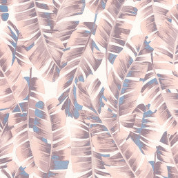 Tropical wallpaper for walls pink blue leaves