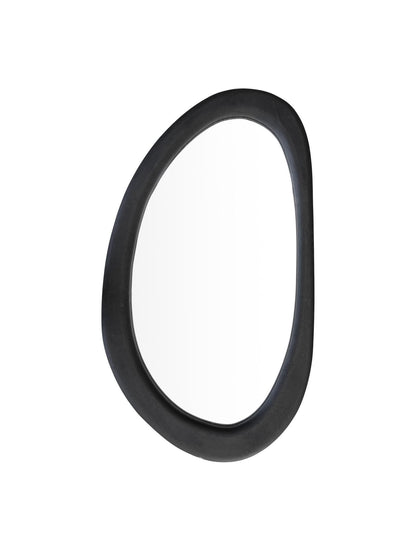 Black wooden mirror on a white background