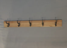 Load image into Gallery viewer, Wooden Coat hook with 5 Metal hooks