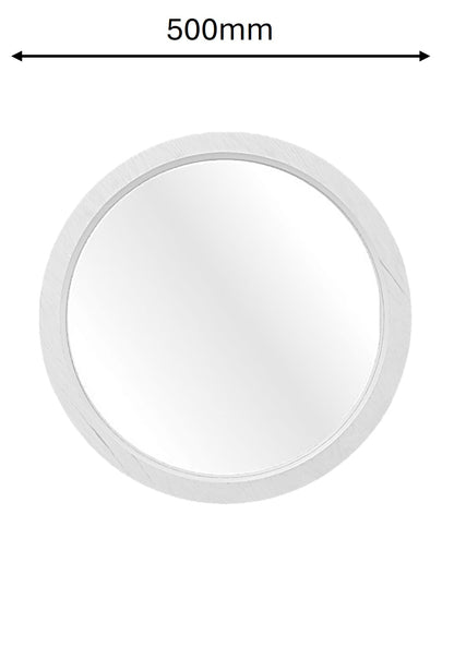 Circular mirror with a measurement label indicating 500mm on a white background