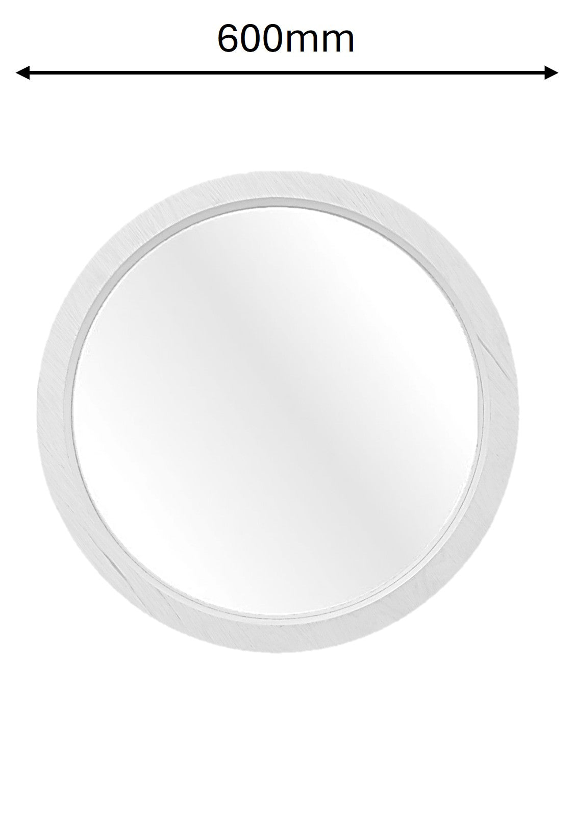 Round white object with a measurement label indicating 600mm on a white background