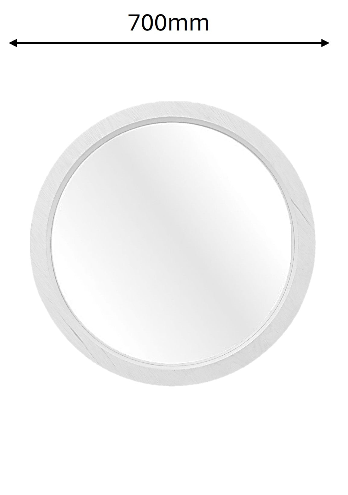 Round white object with a measurement label indicating 700mm on a white background