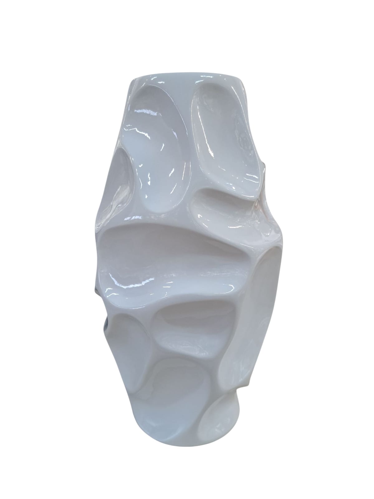 White abstract vase on a white background