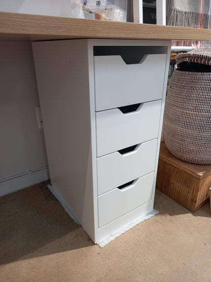 Work Desk drawer unit with finger pulls no handles