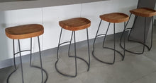Load image into Gallery viewer, custome made, wooden and steel barstool