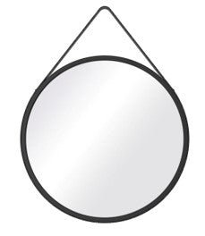 Round Mirror - Black with strap