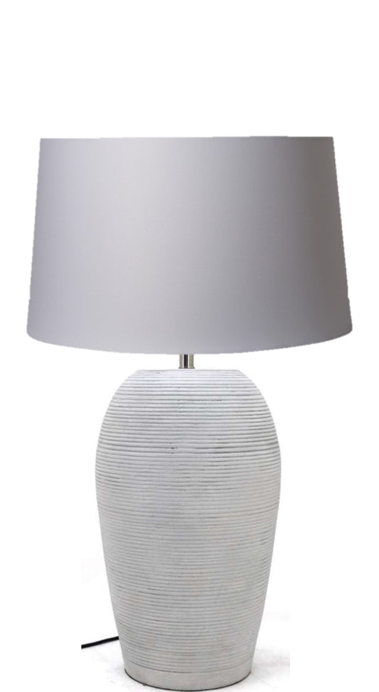 Ribbed Lamp Base White