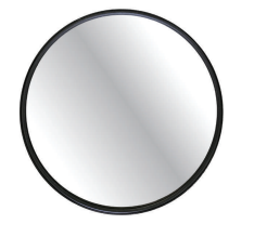 Round black metal mirror