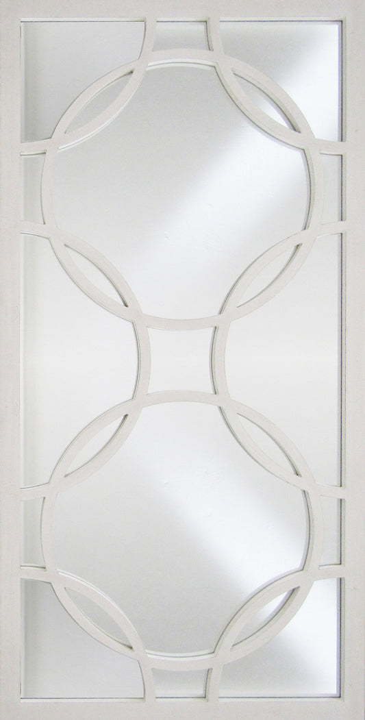 white detailed cutout mirror